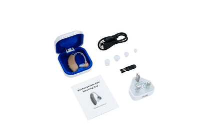 Digital Hearing Amplifier – Rechargeable & 80H Battery (Beige)