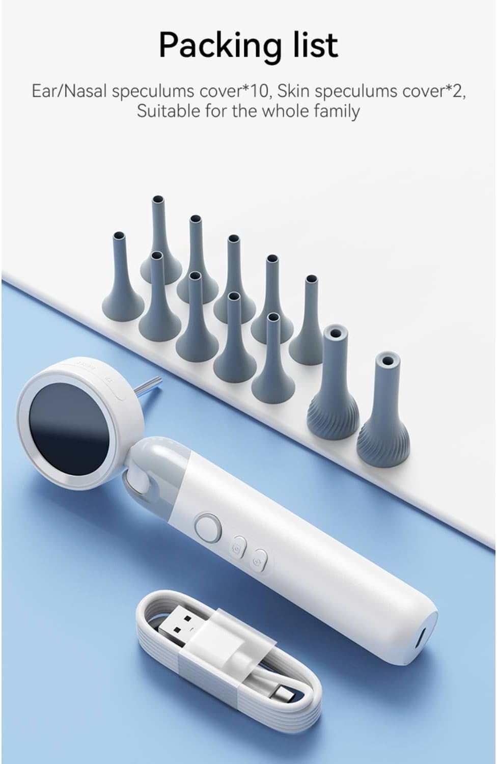 Digital Otoscope Camera with HD Display & LED Lights