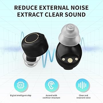 Black HD Hearing Amplifier with Noise Reduction