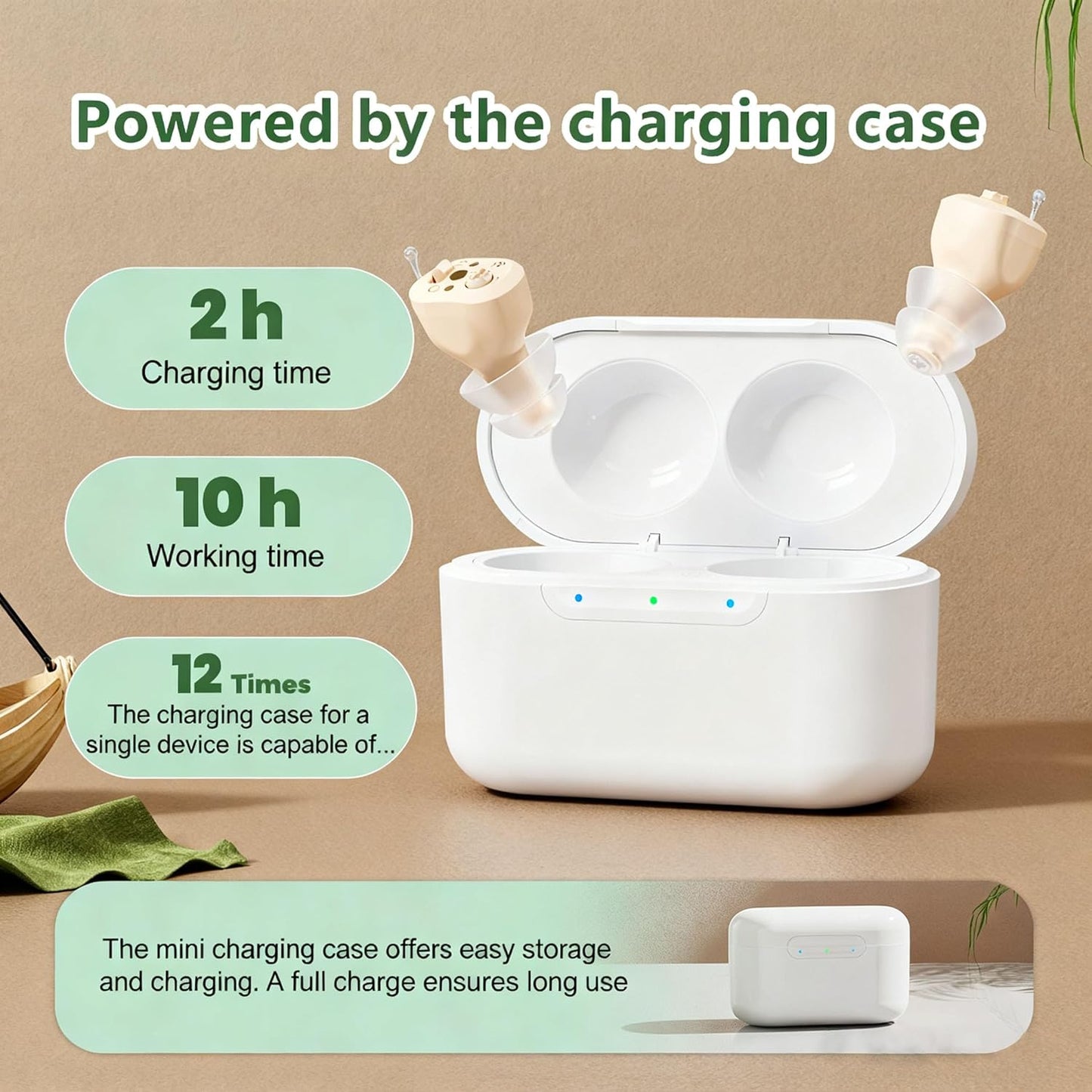 Invisible Hearing Amplifier – Noise Cancelling & USB Case