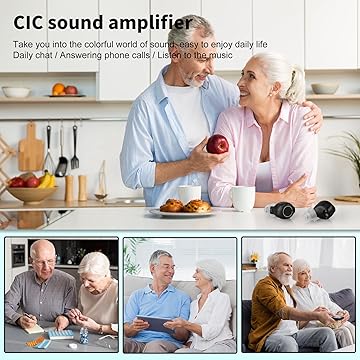 Black HD Hearing Amplifier with Noise Reduction