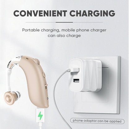 Digital Hearing Amplifier – Rechargeable & 80H Battery (Beige)