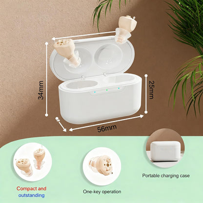 Invisible Hearing Amplifier – Noise Cancelling & USB Case